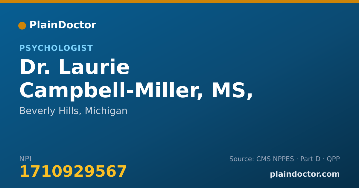 Shareable card for Laurie Campbell-Miller, MS, LLP - Psychologist, Beverly Hills, MI