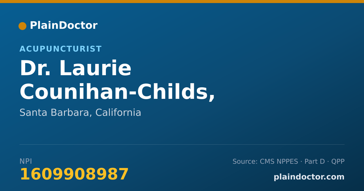 Shareable card for Laurie Counihan-Childs, O.M.D.  L.AC.  D.H.M - Acupuncturist, Santa Barbara, CA