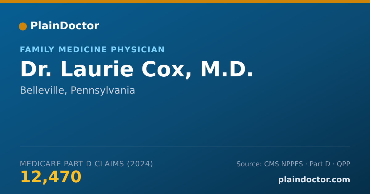 Shareable card for Laurie Cox, M.D. - Family Medicine Physician, Belleville, PA