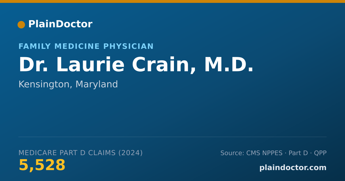 Shareable card for Laurie Crain, M.D. - Family Medicine Physician, Kensington, MD