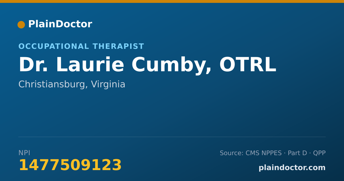 Shareable card for Laurie Cumby, OTRL - Occupational Therapist, Christiansburg, VA