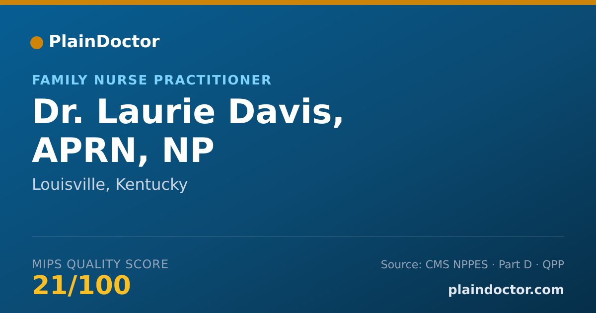 Shareable card for Laurie Davis, APRN, NP - Family Nurse Practitioner, Louisville, KY