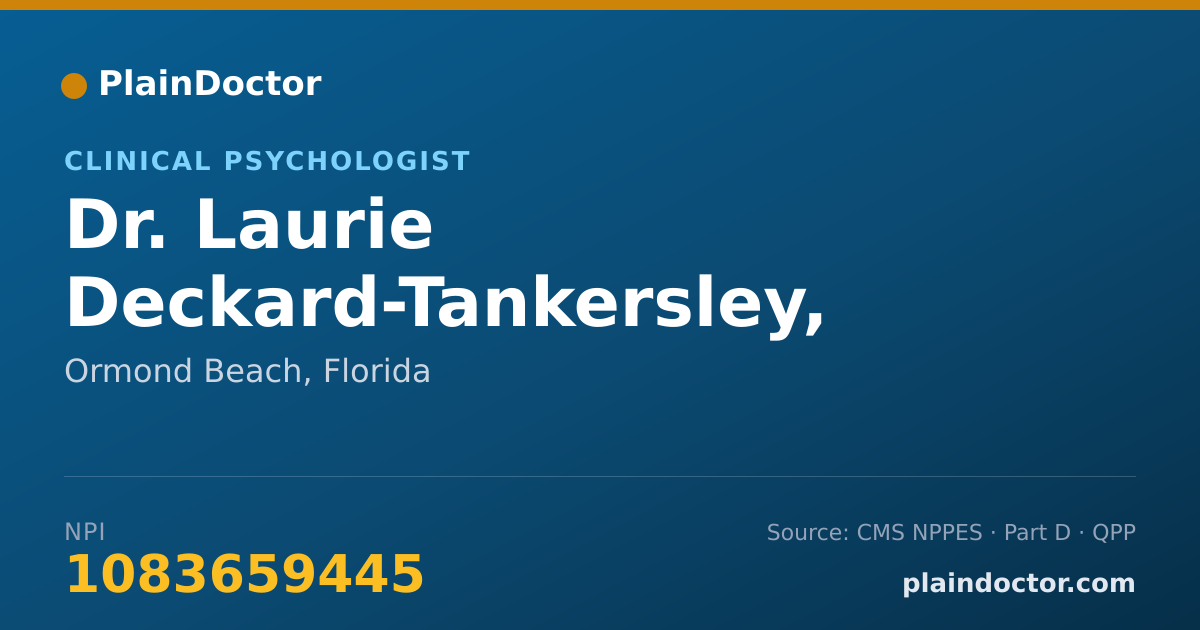 Shareable card for Laurie Deckard-Tankersley, PSY.D. - Clinical Psychologist, Ormond Beach, FL