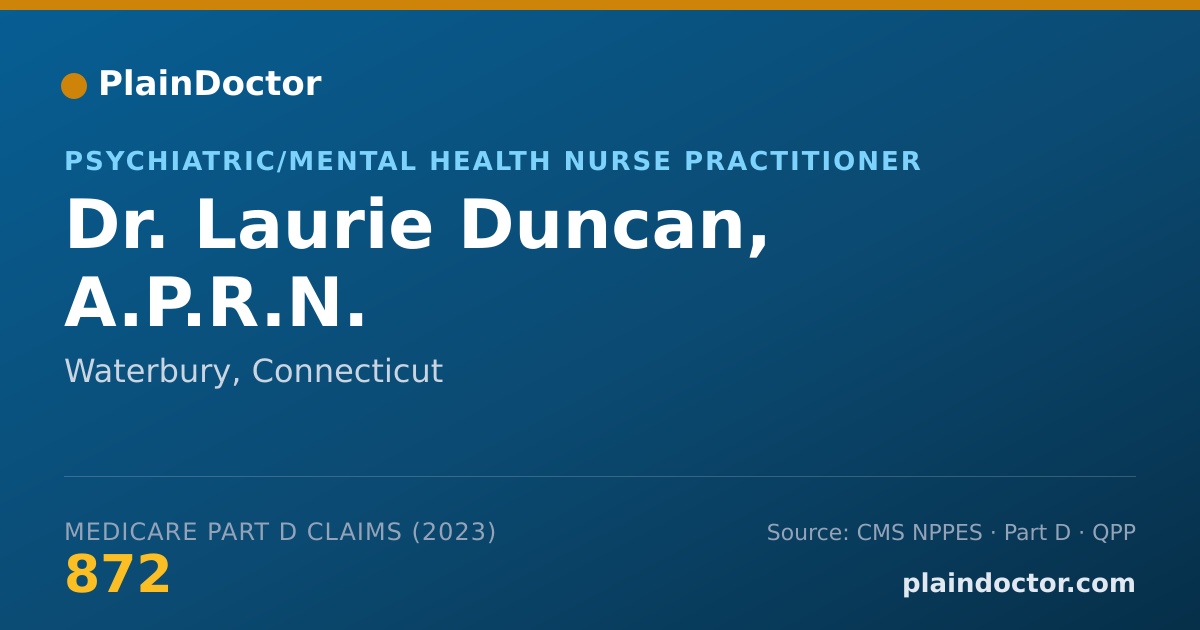 Shareable card for Laurie Duncan, A.P.R.N. - Psychiatric/Mental Health Nurse Practitioner, Waterbury, CT