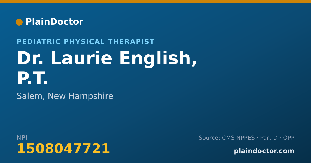 Shareable card for Laurie English, P.T. - Pediatric Physical Therapist, Salem, NH