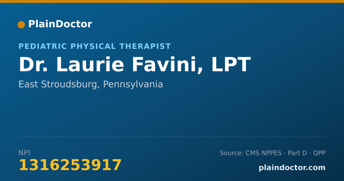 Shareable card for Laurie Favini, LPT - Pediatric Physical Therapist, East Stroudsburg, PA