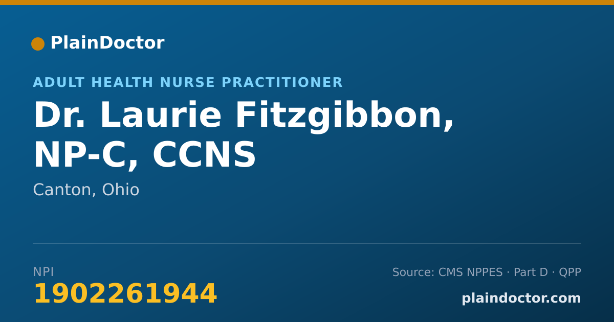 Shareable card for Laurie Fitzgibbon, NP-C, CCNS - Adult Health Nurse Practitioner, Canton, OH