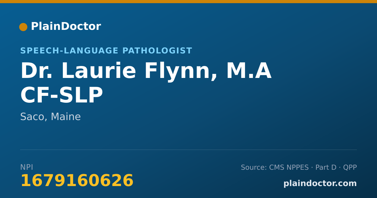 Shareable card for Laurie Flynn, M.A CF-SLP - Speech-Language Pathologist, Saco, ME