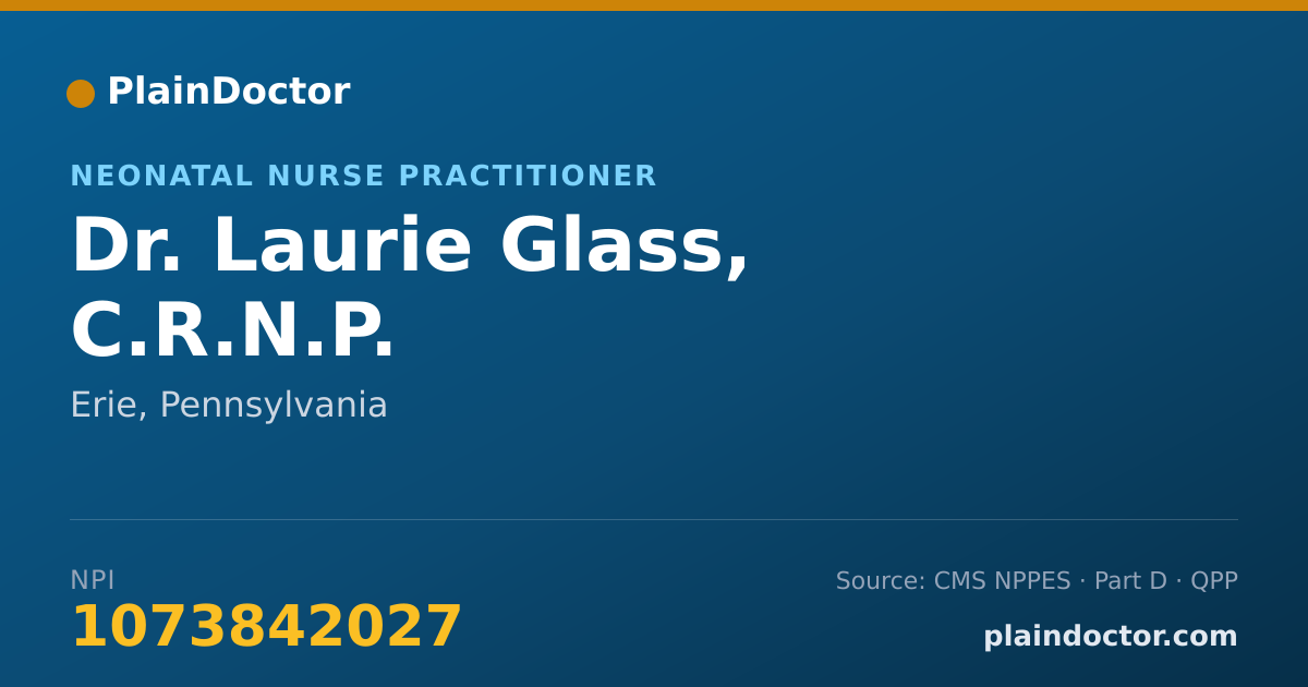 Shareable card for Laurie Glass, C.R.N.P. - Neonatal Nurse Practitioner, Erie, PA