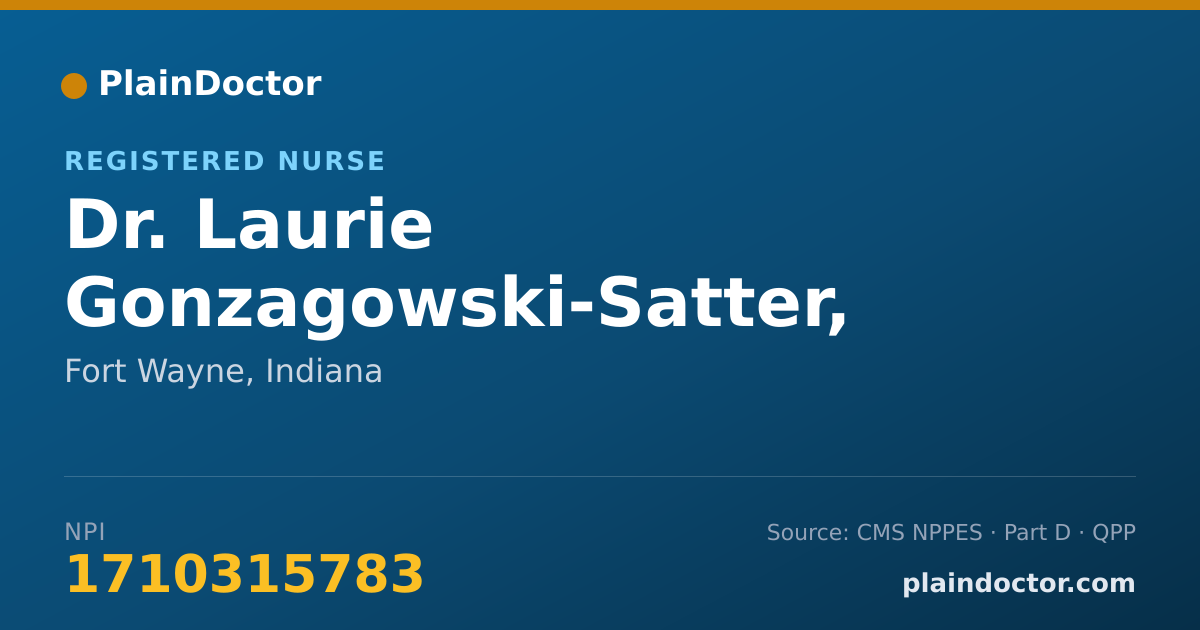 Shareable card for Laurie Gonzagowski-Satter, FNP - Registered Nurse, Fort Wayne, IN