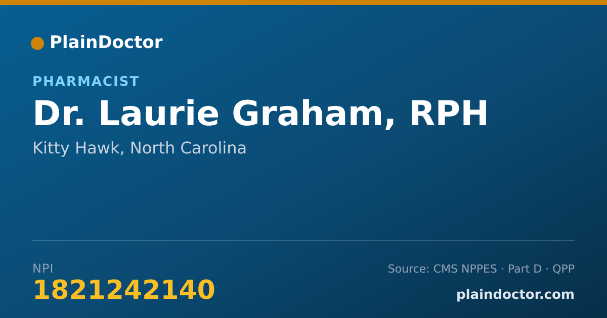 Shareable card for Laurie Graham, RPH - Pharmacist, Kitty Hawk, NC