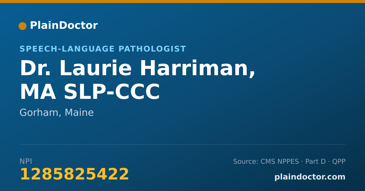 Shareable card for Laurie Harriman, MA SLP-CCC - Speech-Language Pathologist, Gorham, ME