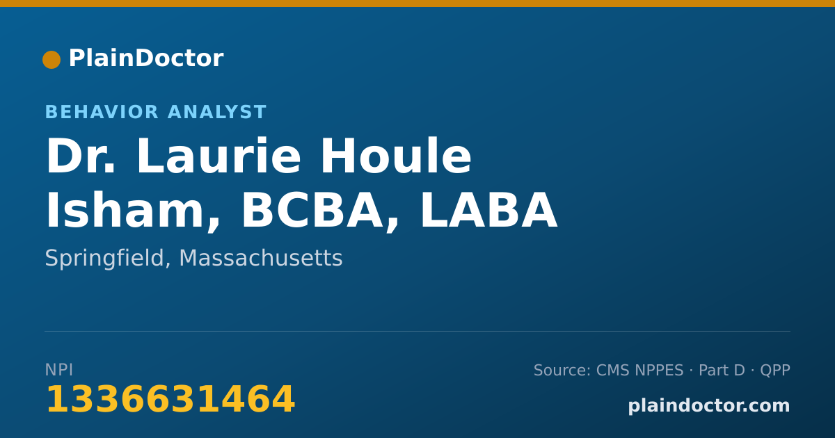 Shareable card for Laurie Houle Isham, BCBA, LABA - Behavior Analyst, Springfield, MA