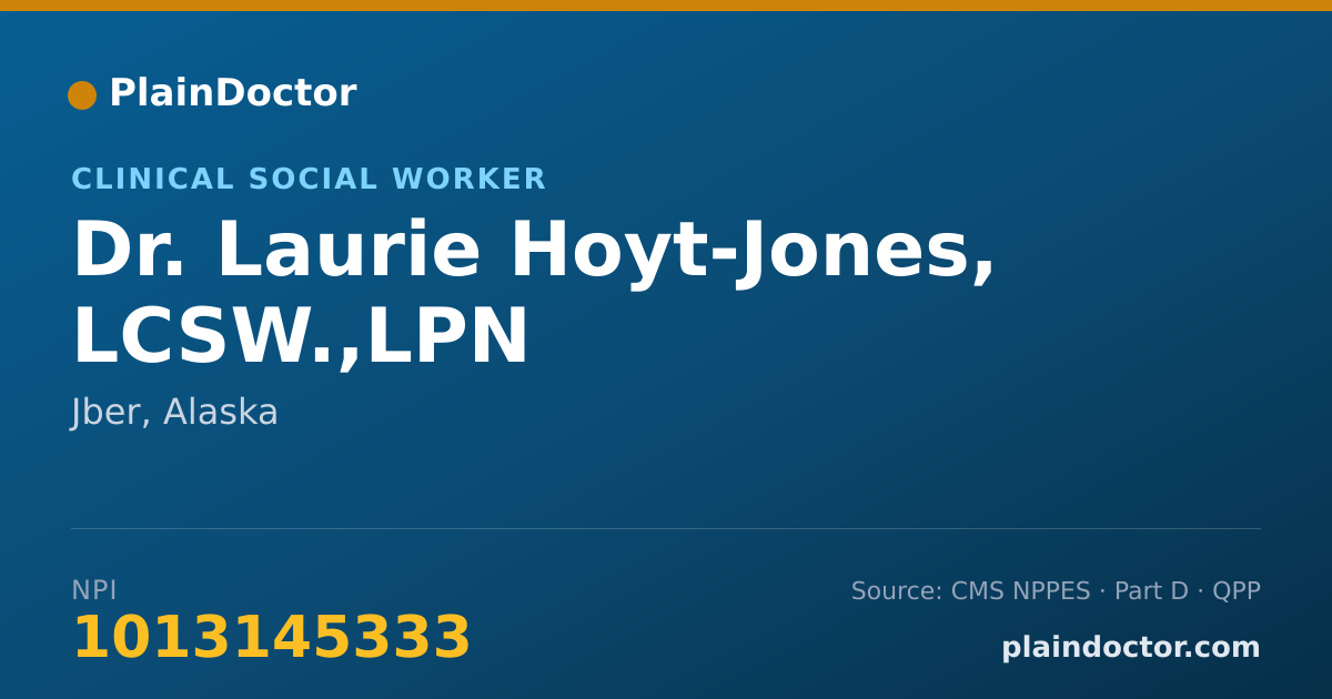 Shareable card for Laurie Hoyt-Jones, LCSW.,LPN - Clinical Social Worker, Jber, AK