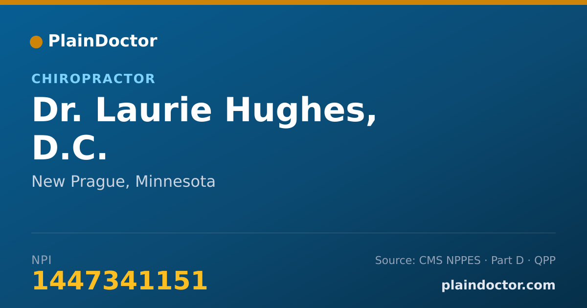 Shareable card for Laurie Hughes, D.C. - Chiropractor, New Prague, MN