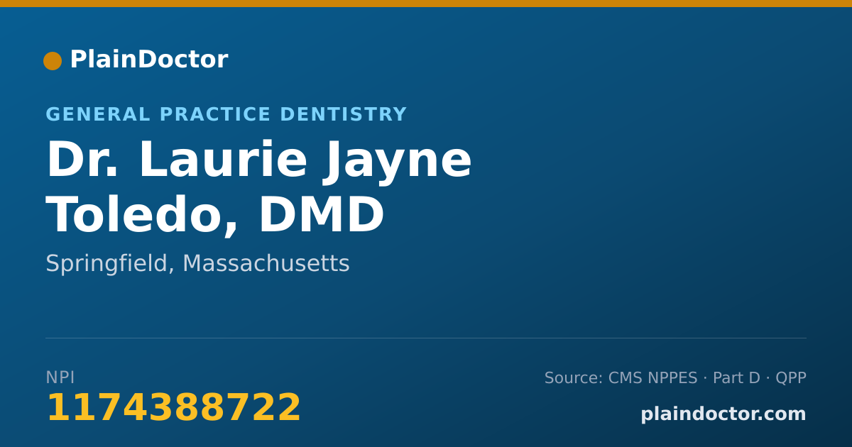 Shareable card for Laurie Jayne Toledo, DMD - General Practice Dentistry, Springfield, MA
