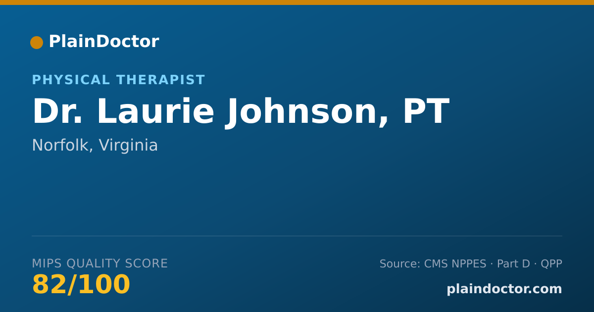 Shareable card for Laurie Johnson, PT - Physical Therapist, Norfolk, VA