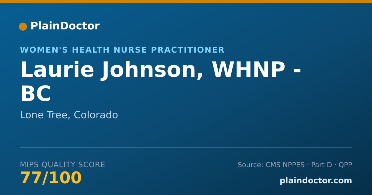 Shareable card for Laurie Johnson, WHNP - BC - Women's Health Nurse Practitioner, Lone Tree, CO