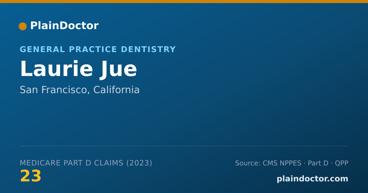 Shareable card for Laurie Jue - General Practice Dentistry, San Francisco, CA