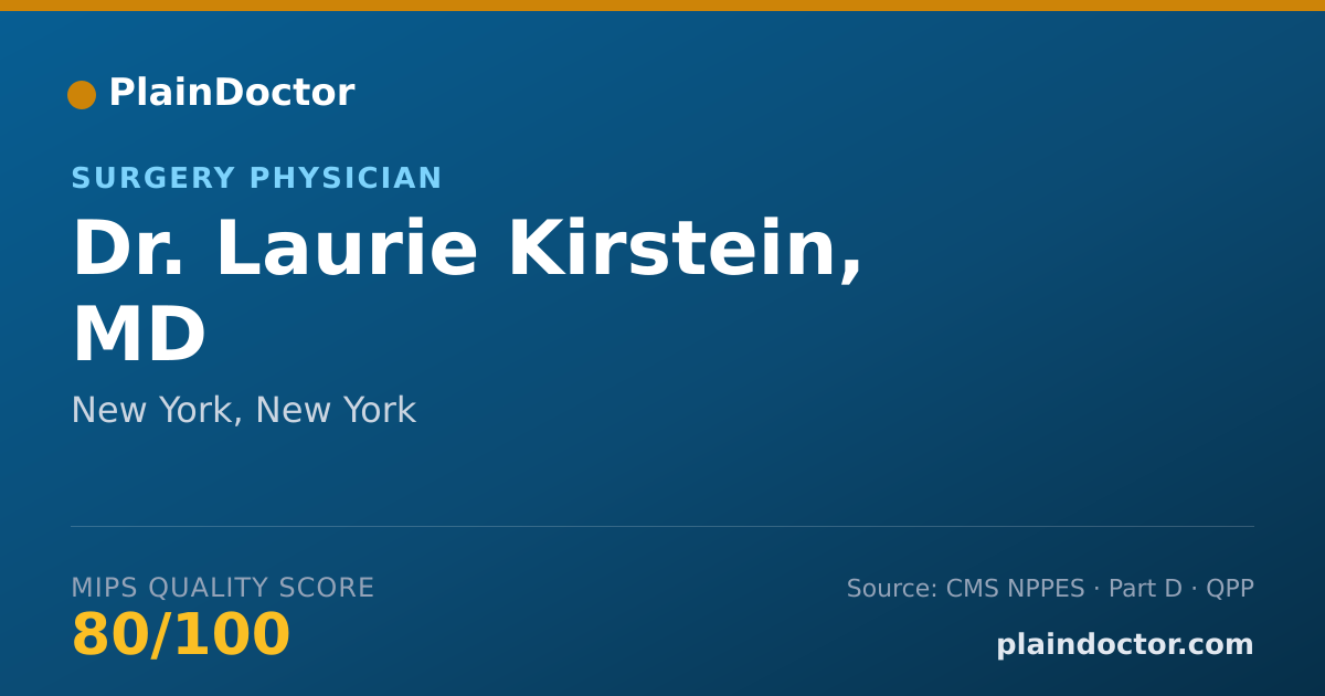 Shareable card for Laurie Kirstein, MD - Surgery Physician, New York, NY