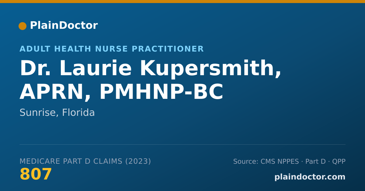 Shareable card for Laurie Kupersmith, APRN, PMHNP-BC - Adult Health Nurse Practitioner, Sunrise, FL