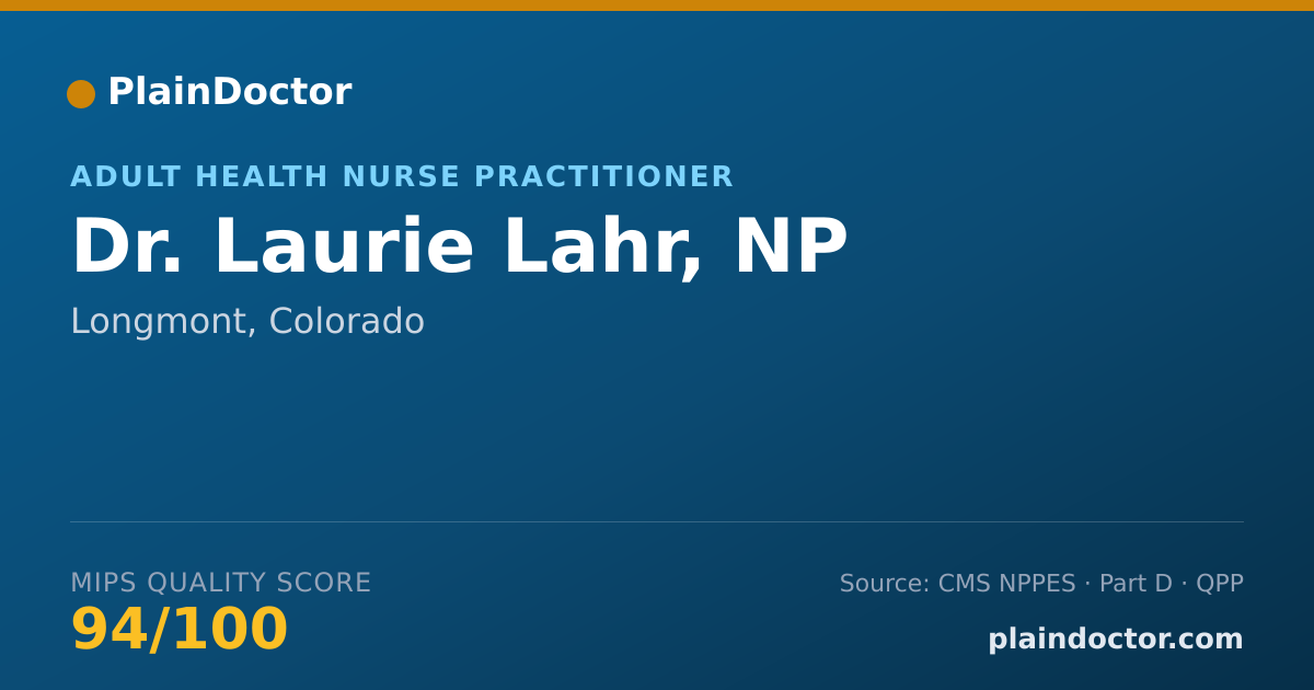Shareable card for Laurie Lahr, NP - Adult Health Nurse Practitioner, Longmont, CO