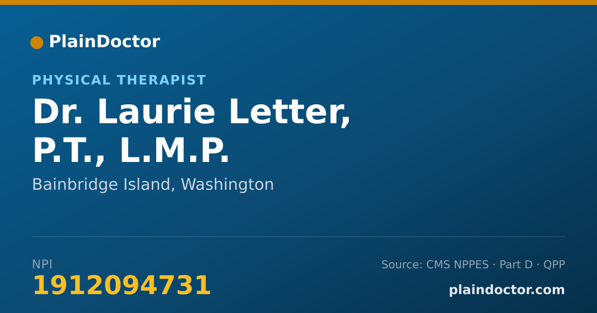 Shareable card for Laurie Letter, P.T., L.M.P. - Physical Therapist, Bainbridge Island, WA