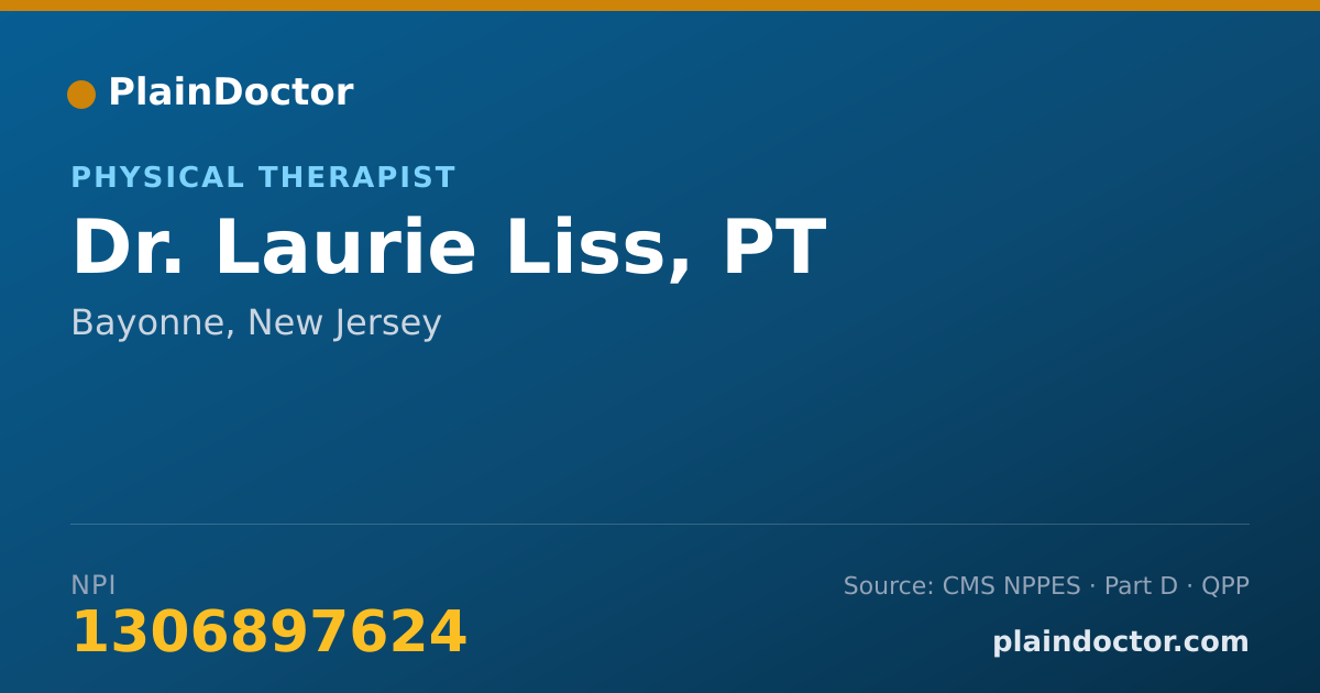 Shareable card for Laurie Liss, PT - Physical Therapist, Bayonne, NJ