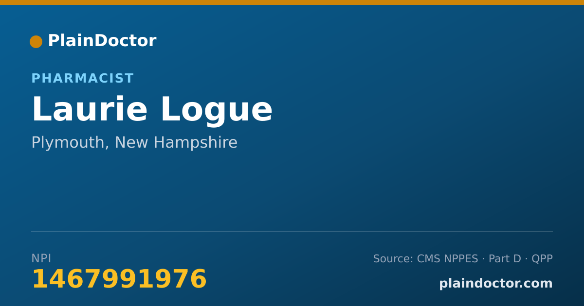 Shareable card for Laurie Logue - Pharmacist, Plymouth, NH