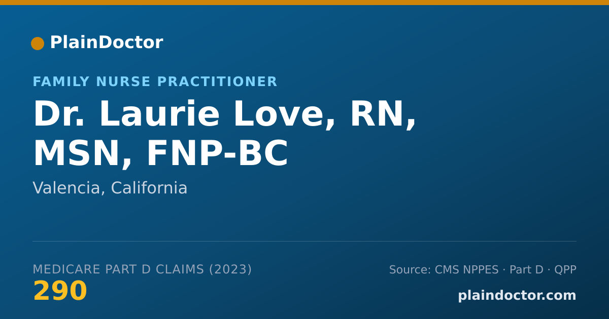 Shareable card for Laurie Love, RN, MSN, FNP-BC - Family Nurse Practitioner, Valencia, CA