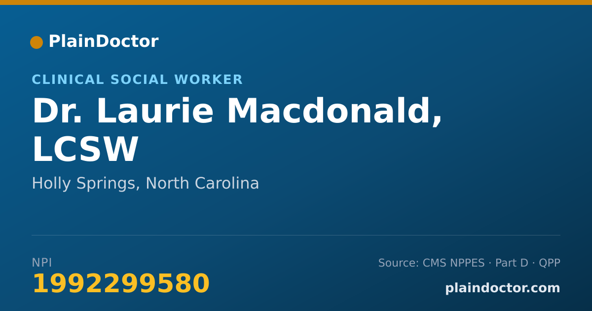 Shareable card for Laurie Macdonald, LCSW - Clinical Social Worker, Holly Springs, NC