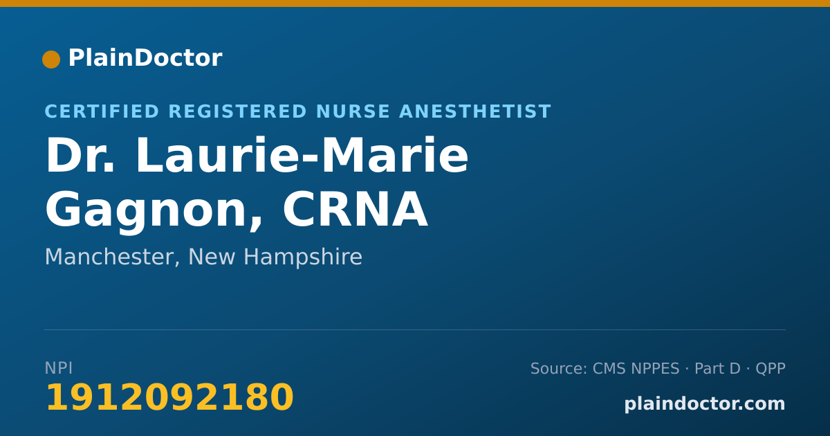 Shareable card for Laurie-Marie Gagnon, CRNA - Certified Registered Nurse Anesthetist, Manchester, NH