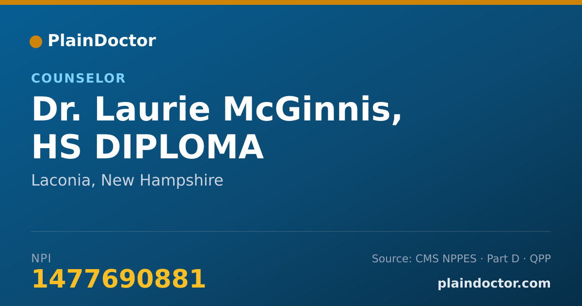 Shareable card for Laurie McGinnis, HS DIPLOMA - Counselor, Laconia, NH