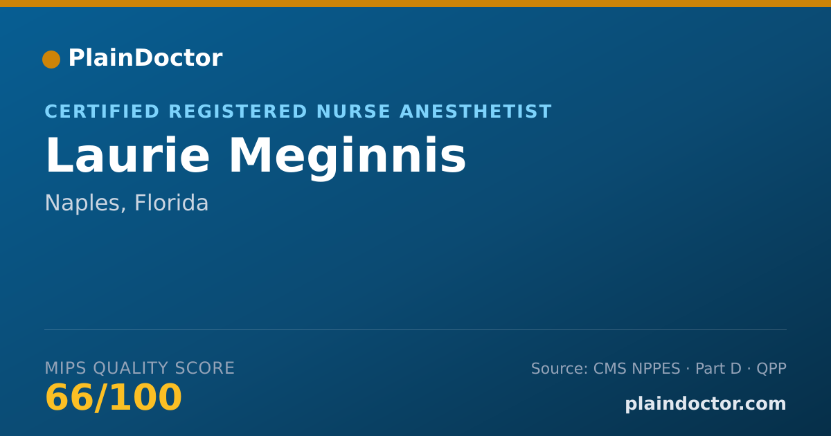 Shareable card for Laurie Meginnis - Certified Registered Nurse Anesthetist, Naples, FL