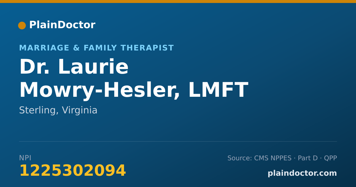 Shareable card for Laurie Mowry-Hesler, LMFT - Marriage & Family Therapist, Sterling, VA