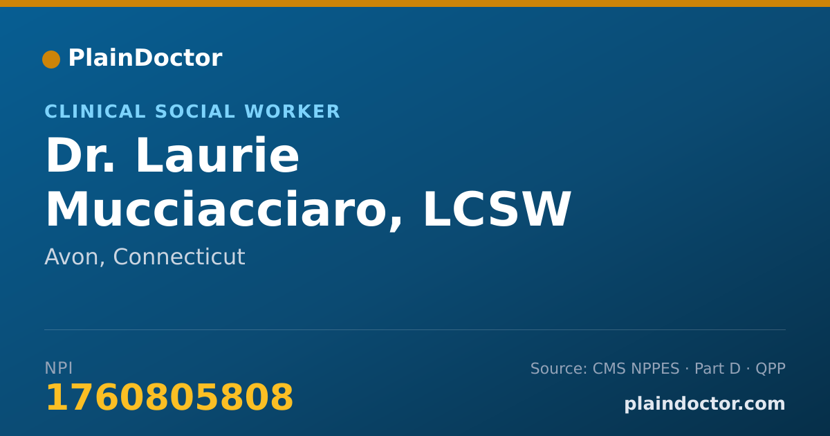 Shareable card for Laurie Mucciacciaro, LCSW - Clinical Social Worker, Avon, CT