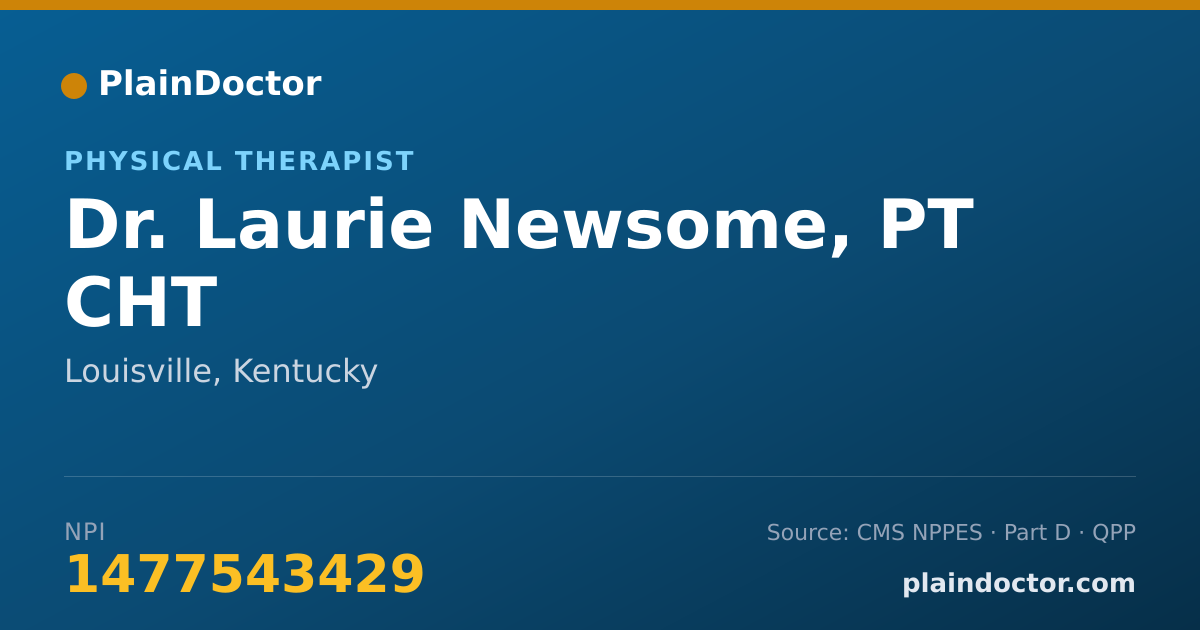 Shareable card for Laurie Newsome, PT CHT - Physical Therapist, Louisville, KY