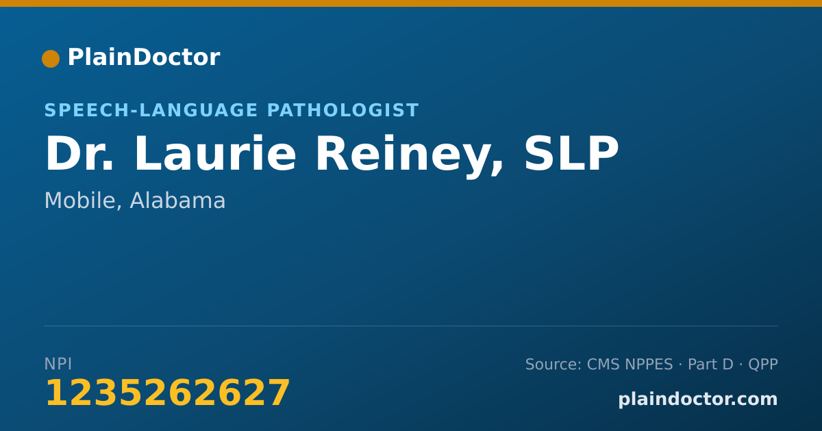 Shareable card for Laurie Reiney, SLP - Speech-Language Pathologist, Mobile, AL