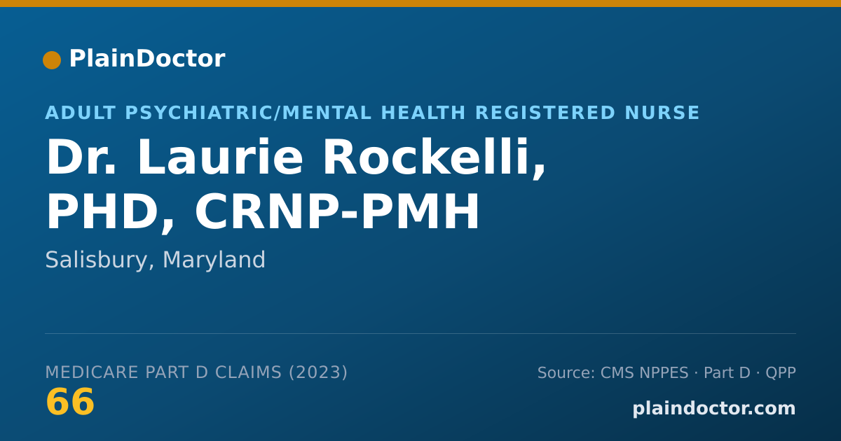 Shareable card for Laurie Rockelli, PHD, CRNP-PMH - Adult Psychiatric/Mental Health Registered Nurse, Salisbury, MD