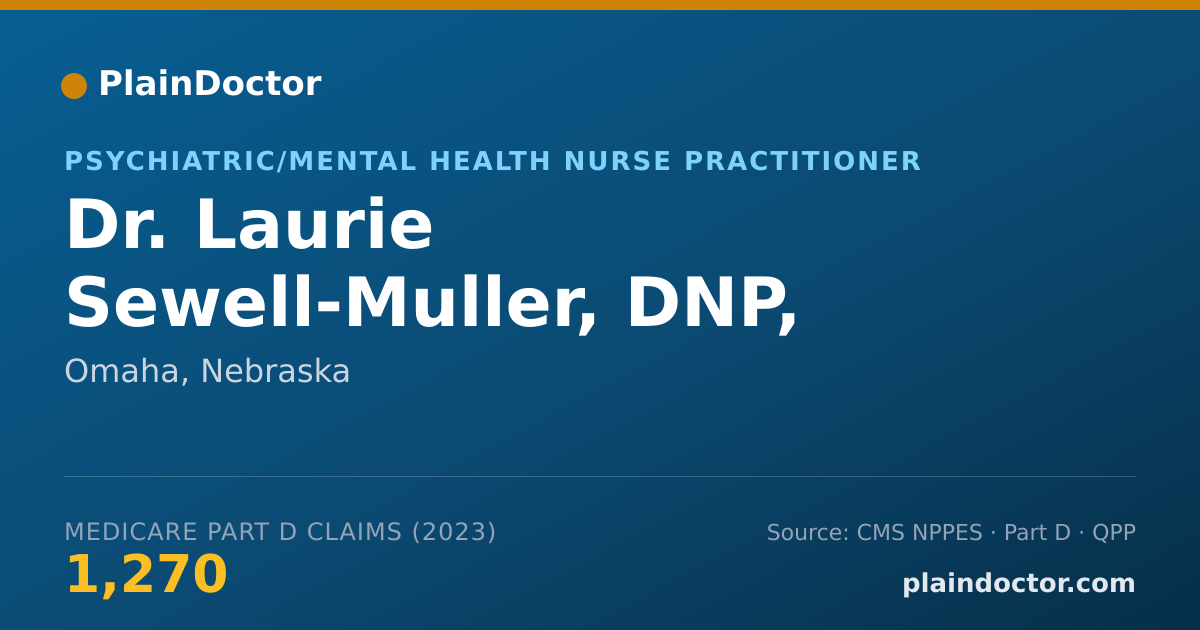 Shareable card for Laurie Sewell-Muller, DNP, ARNP, PMHNP-BC - Psychiatric/Mental Health Nurse Practitioner, Omaha, NE