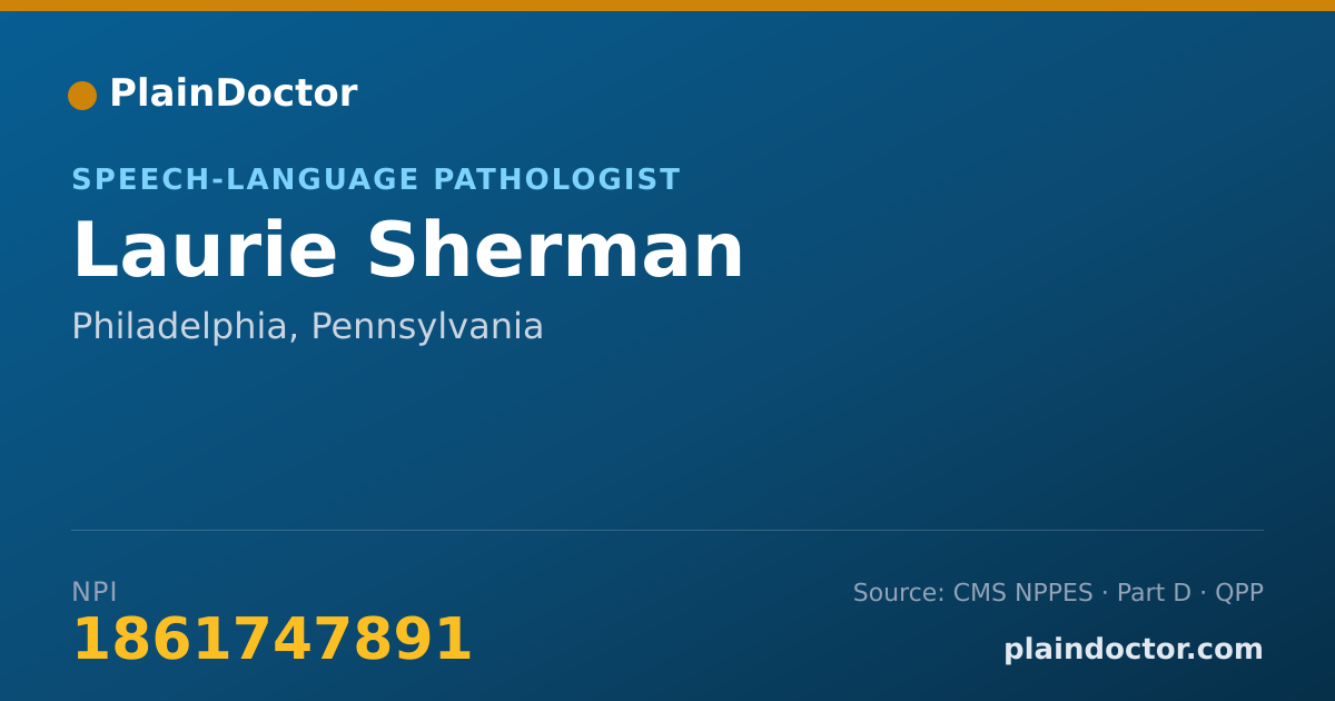 Shareable card for Laurie Sherman - Speech-Language Pathologist, Philadelphia, PA