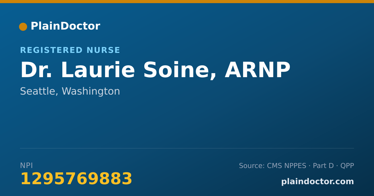 Shareable card for Laurie Soine, ARNP - Registered Nurse, Seattle, WA