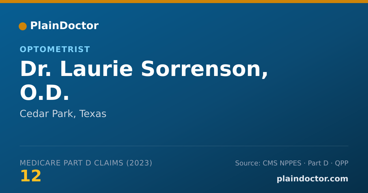 Shareable card for Laurie Sorrenson, O.D. - Optometrist, Cedar Park, TX