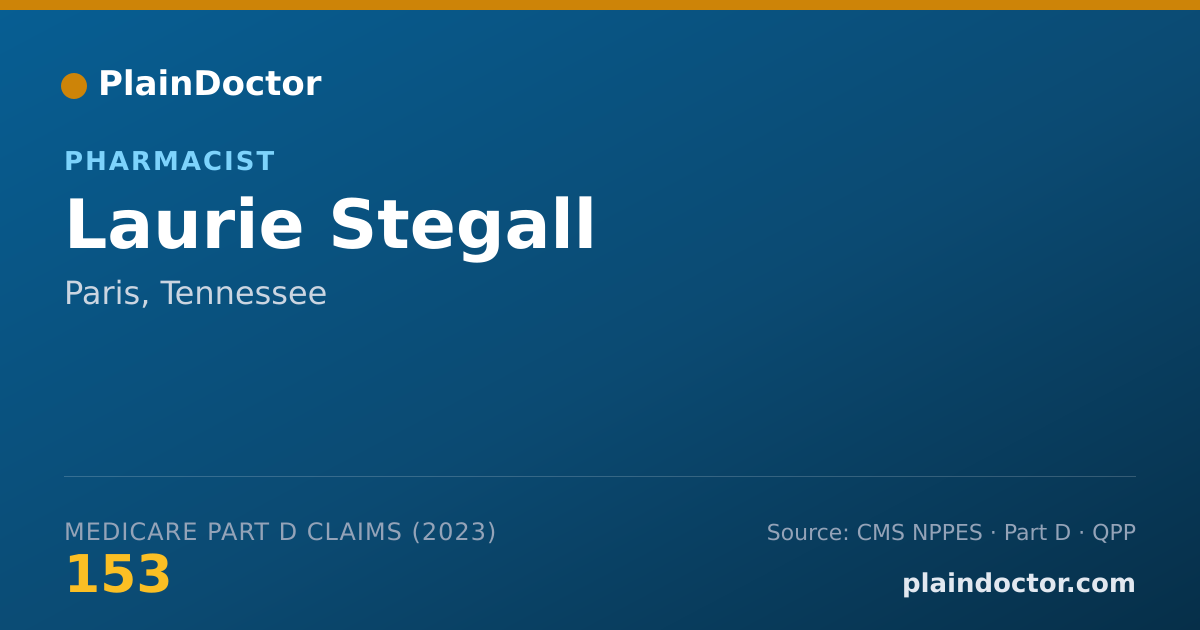 Shareable card for Laurie Stegall - Pharmacist, Paris, TN