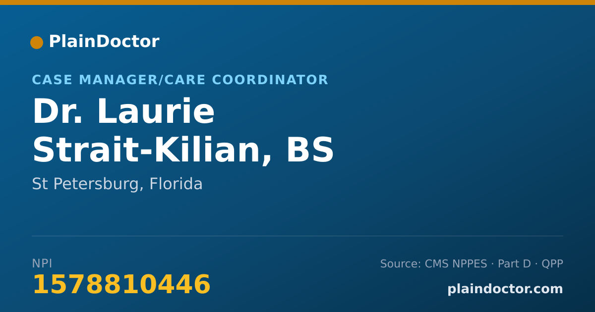Shareable card for Laurie Strait-Kilian, BS - Case Manager/Care Coordinator, St Petersburg, FL