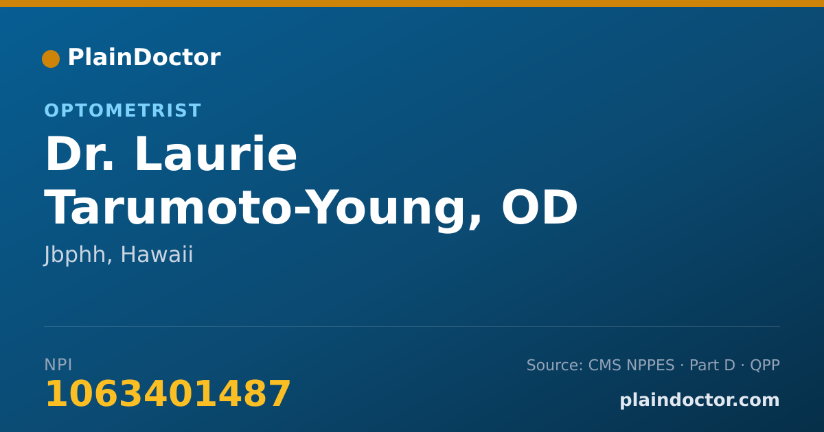Shareable card for Laurie Tarumoto-Young, OD - Optometrist, Jbphh, HI