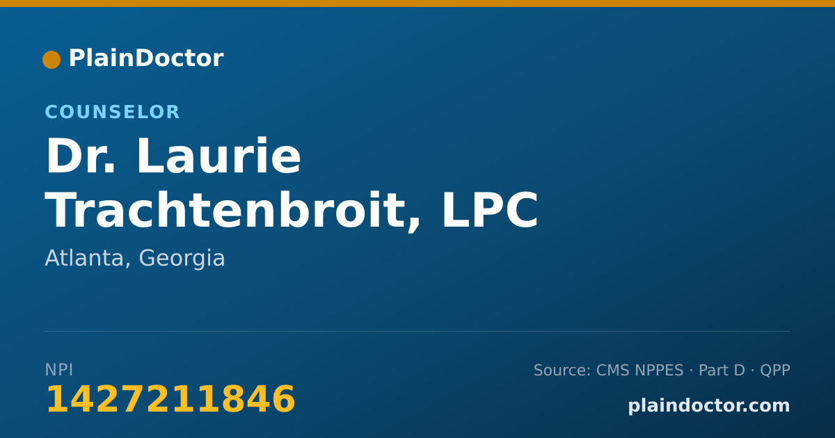 Shareable card for Laurie Trachtenbroit, LPC - Counselor, Atlanta, GA