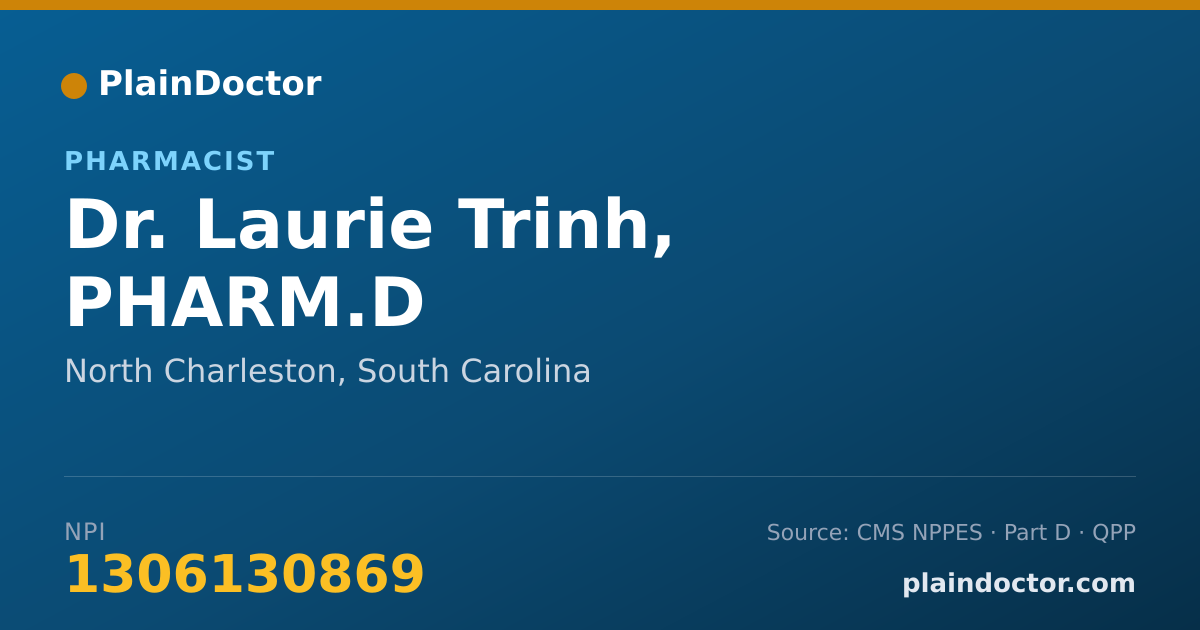Shareable card for Laurie Trinh, PHARM.D - Pharmacist, North Charleston, SC