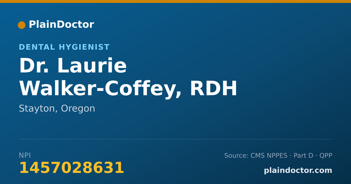 Shareable card for Laurie Walker-Coffey, RDH - Dental Hygienist, Stayton, OR