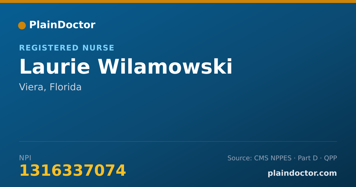 Shareable card for Laurie Wilamowski - Registered Nurse, Viera, FL